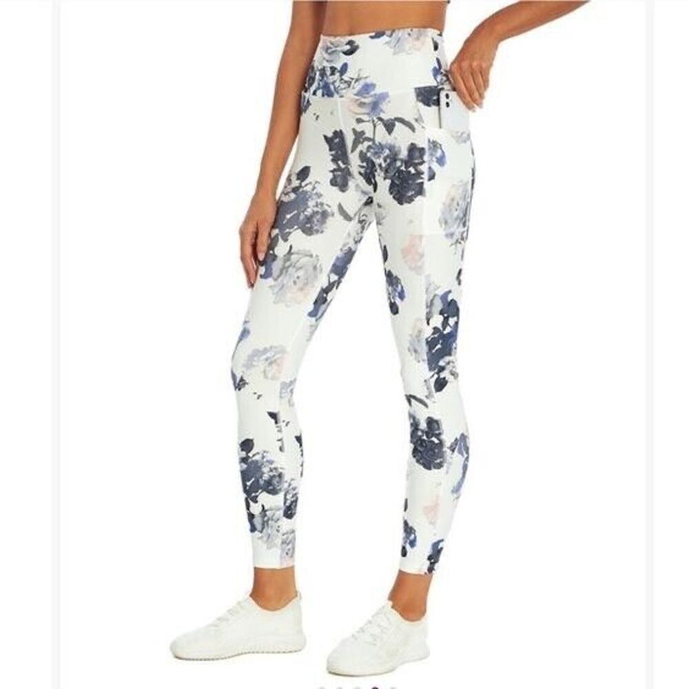 Marika Size M High Rise Leggings Pocket Blue Pink White MLL1145A - Picture 4 of 8